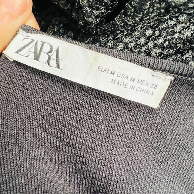 ZARA / party dress with cutout sequinned heart / m (3900237451731929334)