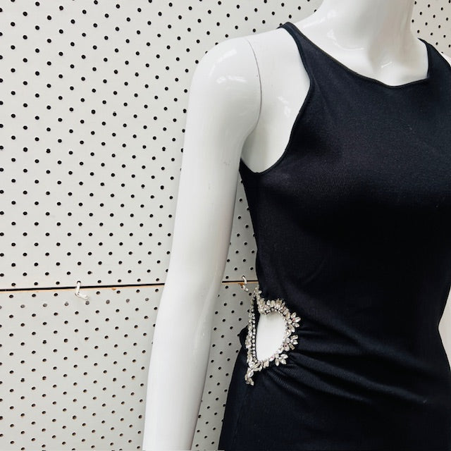 ZARA / party dress with cutout sequinned heart / m (3900237456495044403)