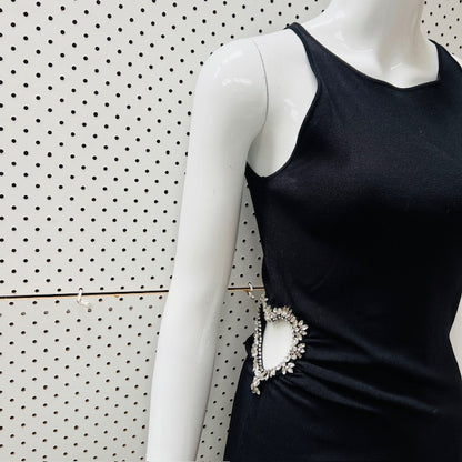ZARA / party dress with cutout sequinned heart / m (3900237456495044403)