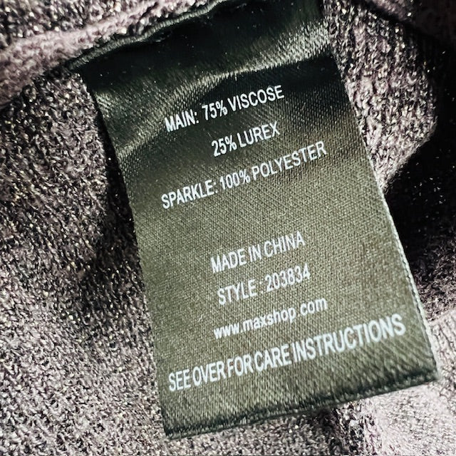 MAX / high necked silver lurex dress / L (3900237460411678797)