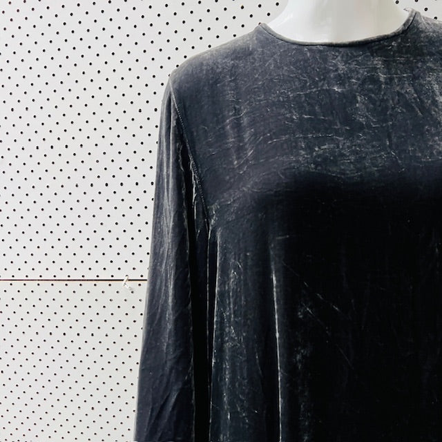 1990s nz vintage / GAYE BARTLETT / silk velvet maxi dress / s (3900237517612922879)