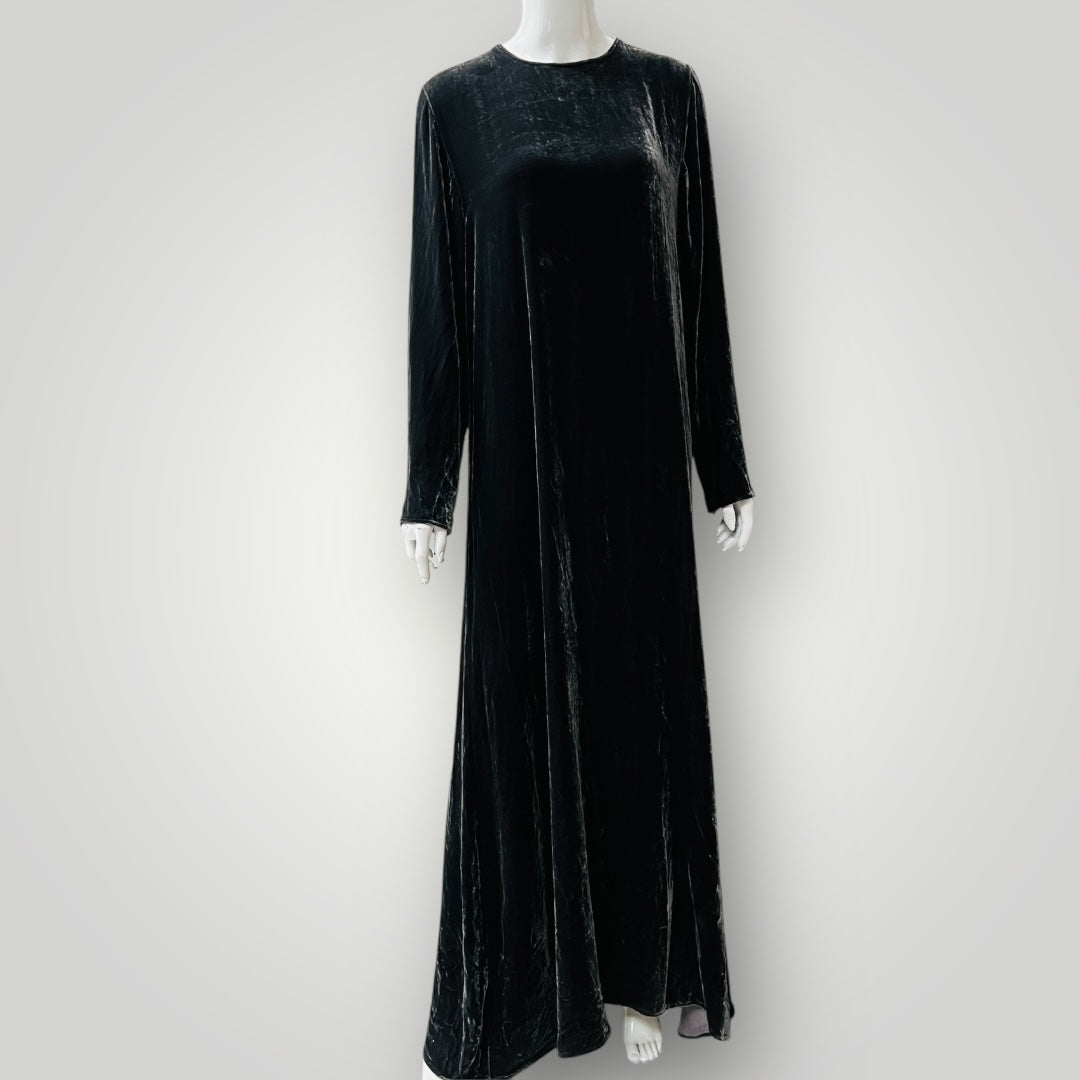1990s nz vintage / GAYE BARTLETT / silk velvet maxi dress / s (3900238054027509322)