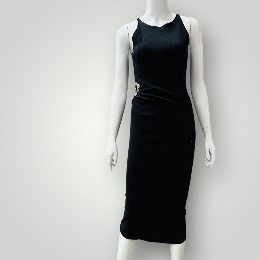 ZARA / party dress with cutout sequinned heart / m (3900238073691341777)