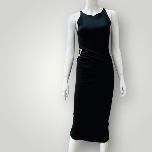 ZARA / party dress with cutout sequinned heart / m (3900238073691341777)