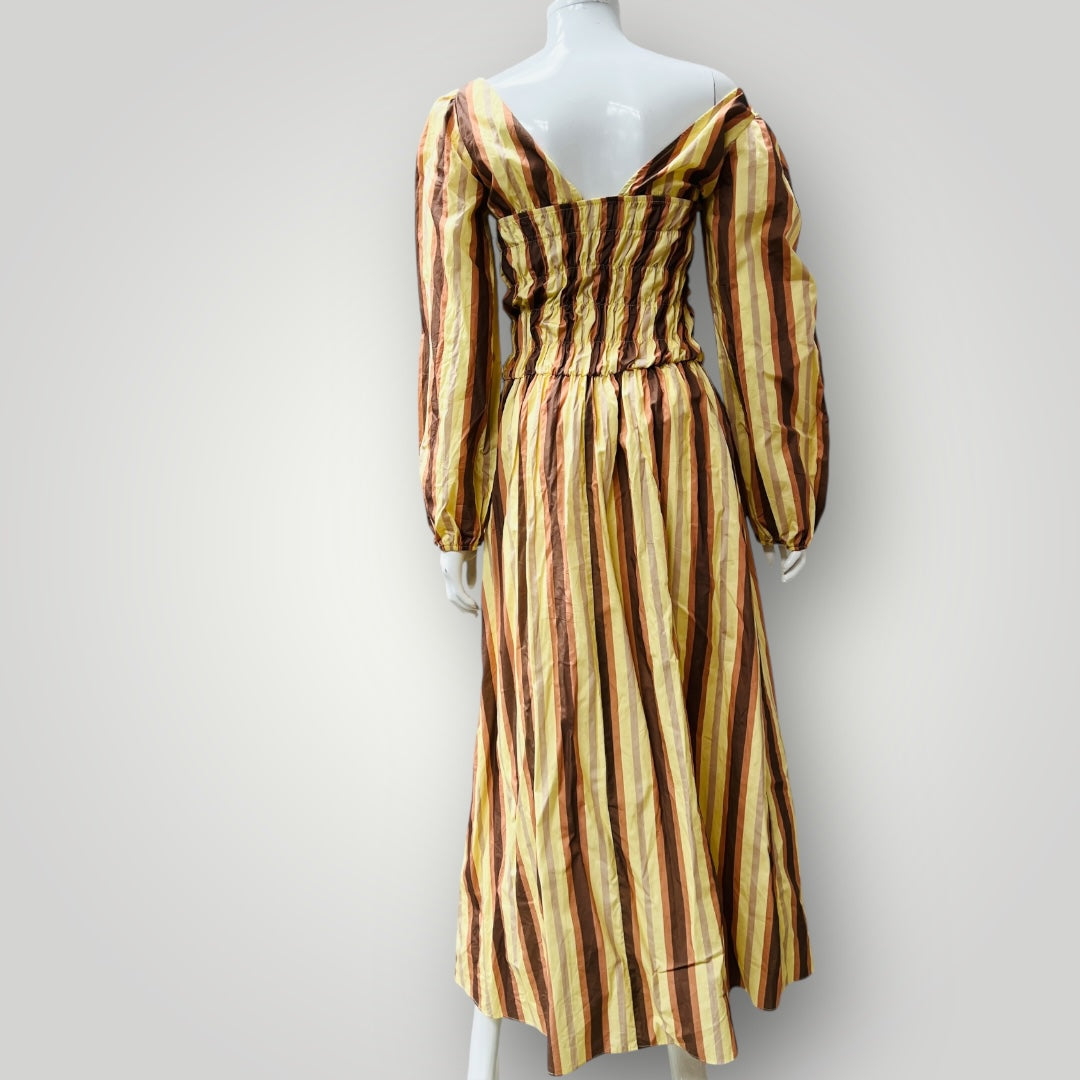 ASOS DESIGN / shirred long sleeve maxi dress in stripe / s (3900238078104475705)