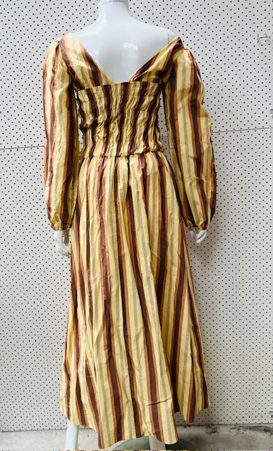 ASOS DESIGN / shirred long sleeve maxi dress in stripe / s (3900331931032161901)