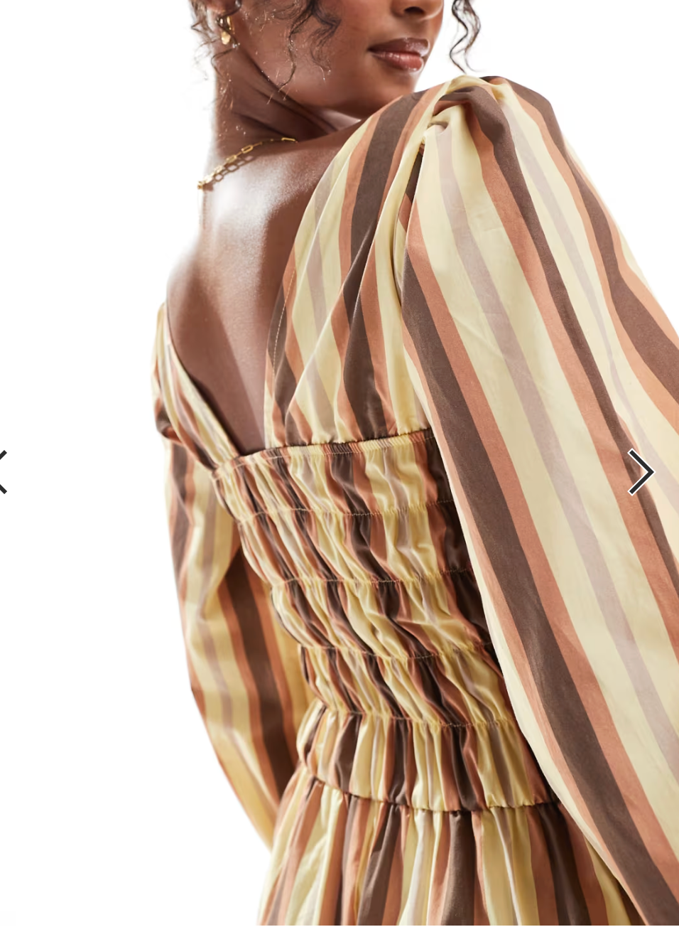 ASOS DESIGN / shirred long sleeve maxi dress in stripe / s (3900332058231606054)