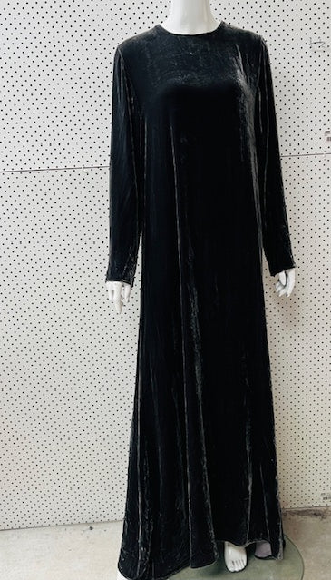 1990s nz vintage / GAYE BARTLETT / silk velvet maxi dress / s (3900334372691501194)