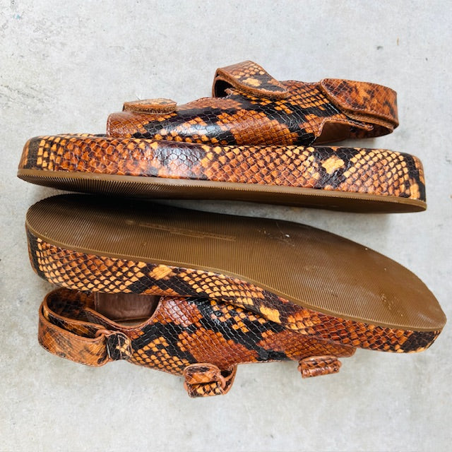 Loeffler Randall / Blaise platform sandal / snake-embossed leather / 8 / $450rrp (3903166662499546108)