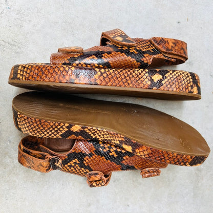 Loeffler Randall / Blaise platform sandal / snake-embossed leather / 8 / $450rrp (3903166662499546108)