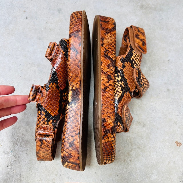 Loeffler Randall / Blaise platform sandal / snake-embossed leather / 8 / $450rrp (3903166664115844989)
