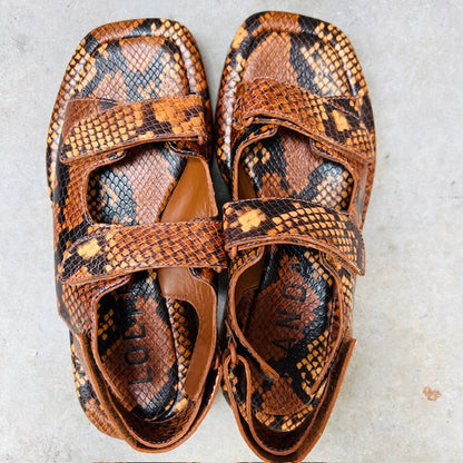 Loeffler Randall / Blaise platform sandal / snake-embossed leather / 8 / $450rrp (3903166670420213147)