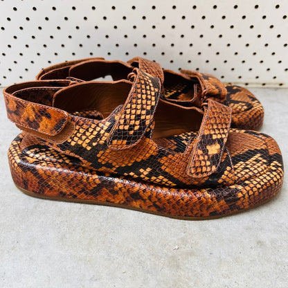 Loeffler Randall / Blaise platform sandal / snake-embossed leather / 8 / $450rrp (3903166672211138912)