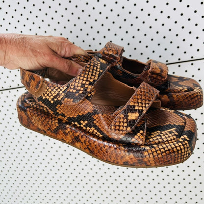 Loeffler Randall / Blaise platform sandal / snake-embossed leather / 8 / $450rrp (3903166674610663268)