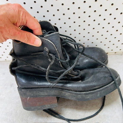 1990s nz vintage / ANDREA BIANI / black leather boots / 5 (3903166748207072952)