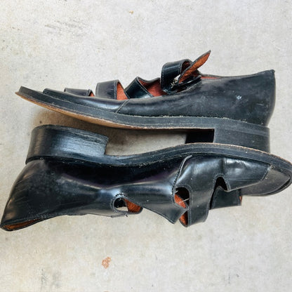 nz vintage / MOLLY N / black leather shoes / 9 (3903166768553830374)
