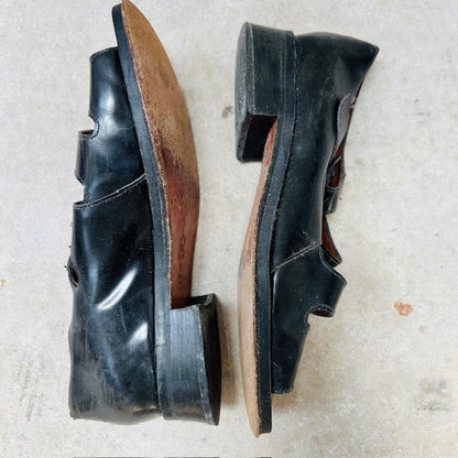 nz vintage / MOLLY N / black leather shoes / 9 (3903166770159771433)