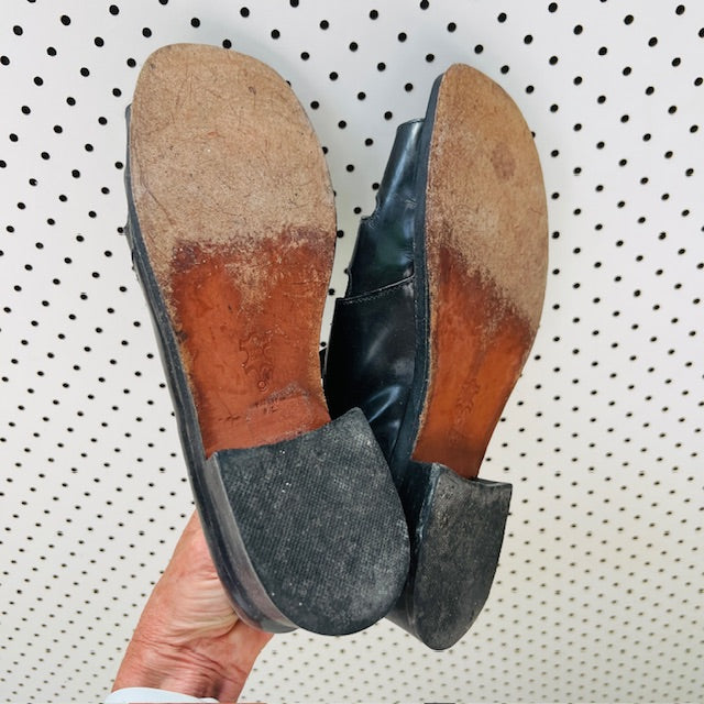 nz vintage / MOLLY N / black leather shoes / 9 (3903166774928927620)