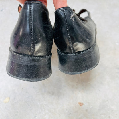 nz vintage / MOLLY N / black leather shoes / 9 (3903166776422185466)