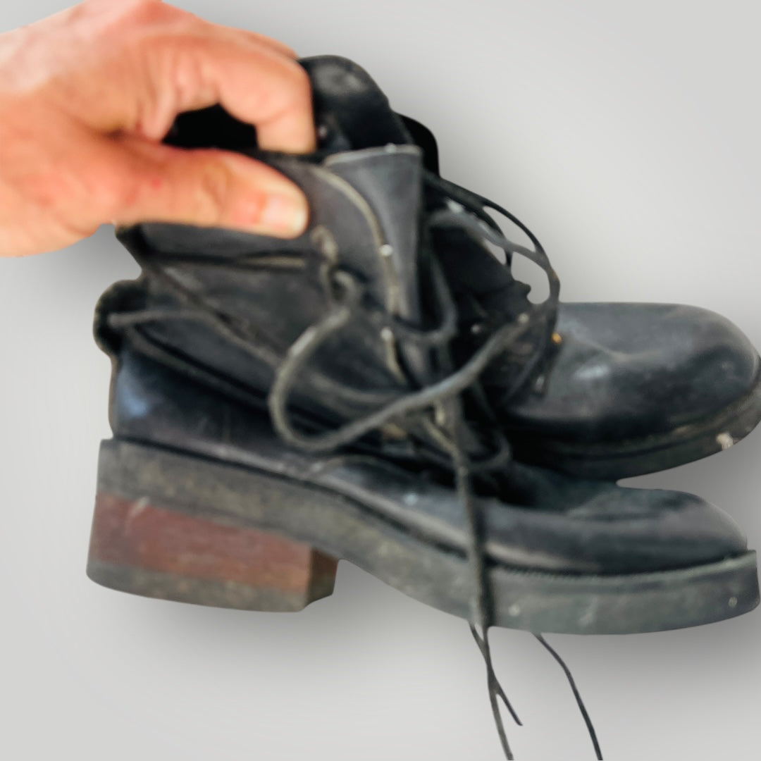 1990s nz vintage / ANDREA BIANI / black leather boots / 5 (3903167132619499093)