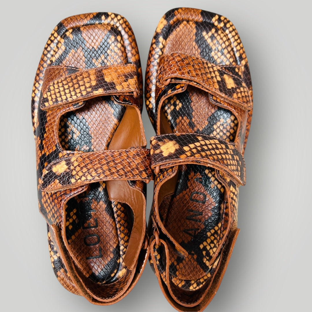 Loeffler Randall / Blaise platform sandal / snake-embossed leather / 8 / $450rrp (3903167146405449709)