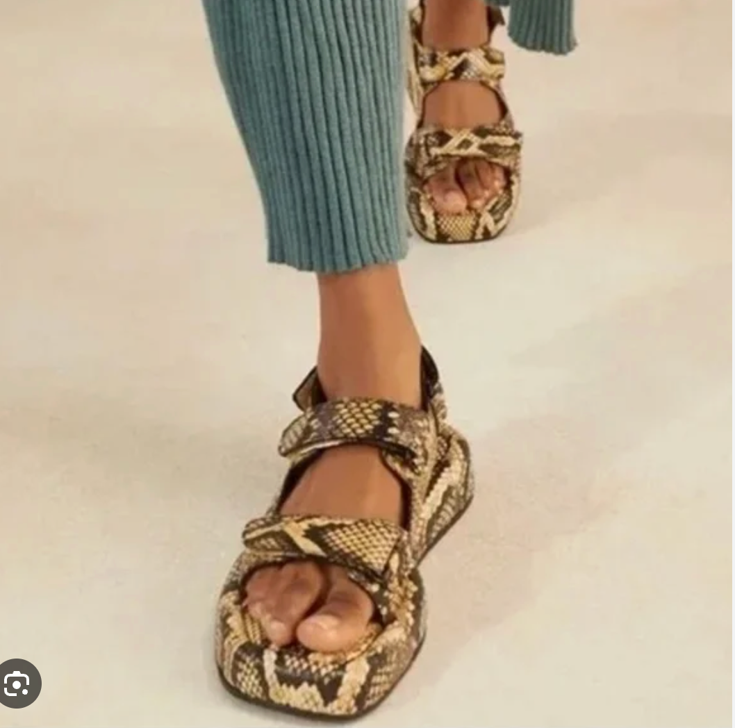 Loeffler Randall / Blaise platform sandal / snake-embossed leather / 8 / $450rrp (3903254564006093716)