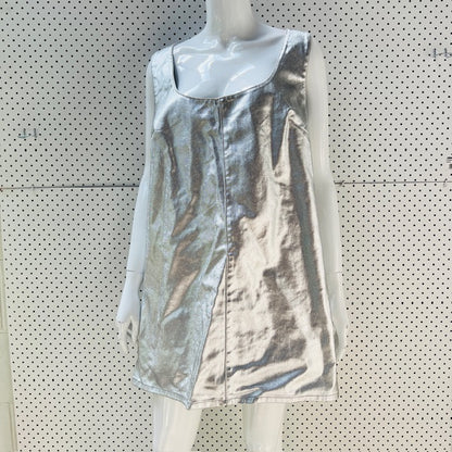 silver / pinafore dress / cotton / 18 (3903422894010929226)