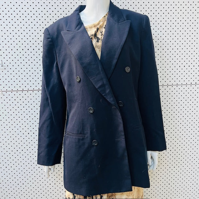 1990s american vintage / LIZ CLAIBORNE / double breasted wool blazer / 12 (3903953159233725644)