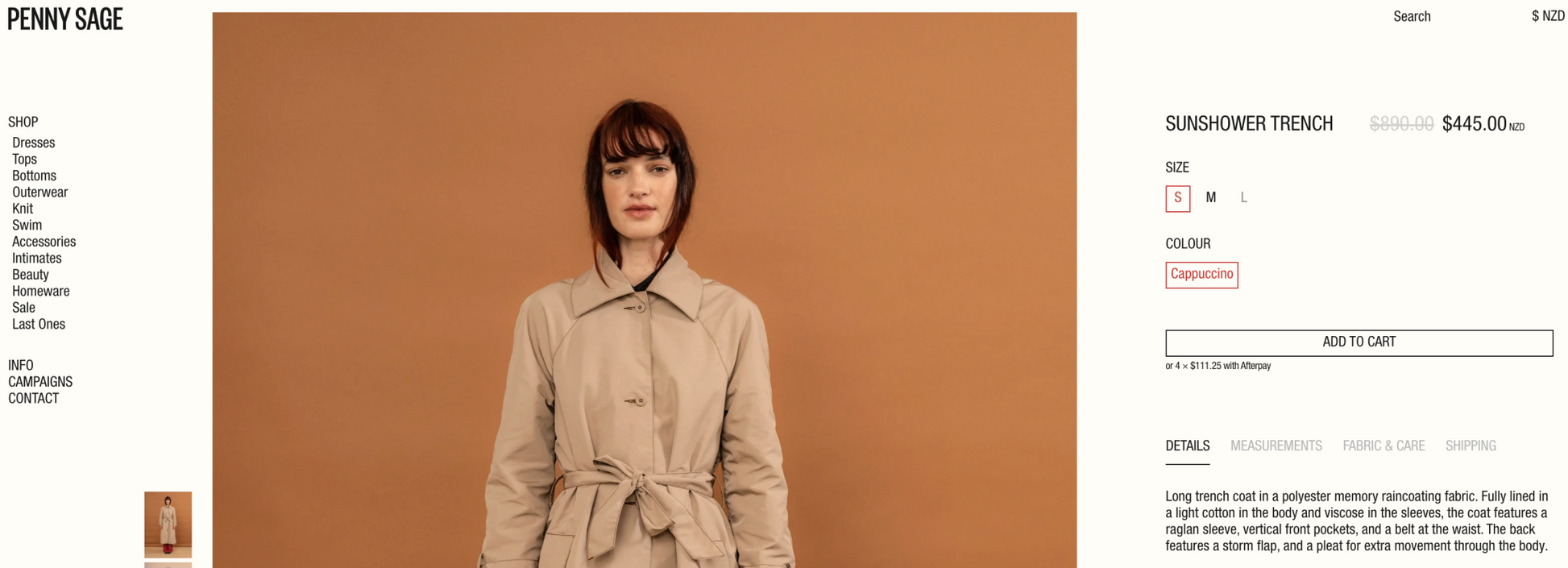 PENNY SAGE / sunshower trench in red + white / s / $890rrp (3904019561764276077)
