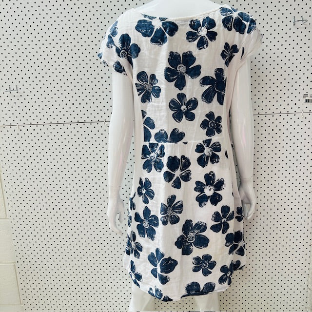 MOMENTO / made in italy / linen shift dress / s (3904558540309024849)