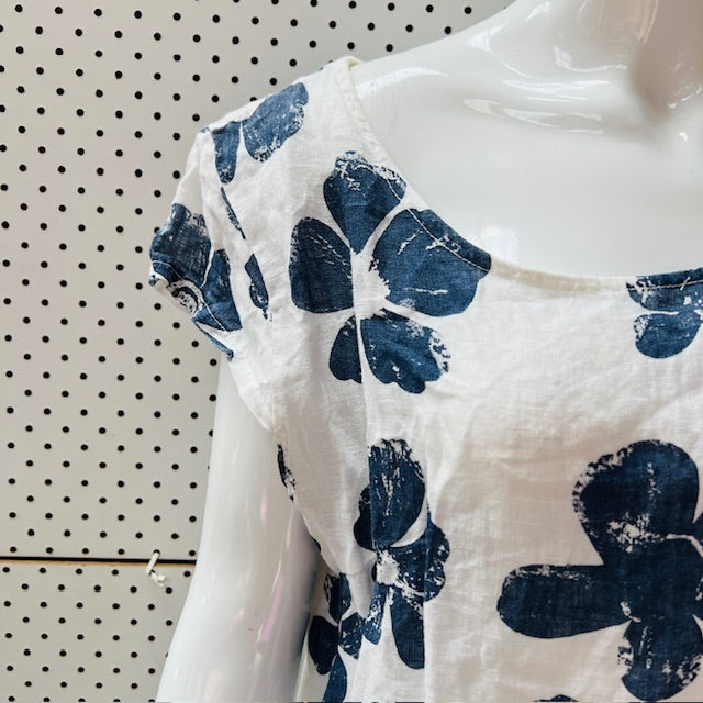 MOMENTO / made in italy / linen shift dress / s (3904558543387545686)