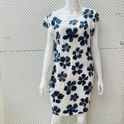 MOMENTO / made in italy / linen shift dress / s (3904558545004943823)