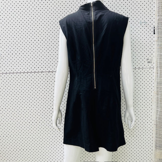 TAYLOR / sleeveless wool tunic dress with deep v neck / L / made in nz (3904558602966162036)