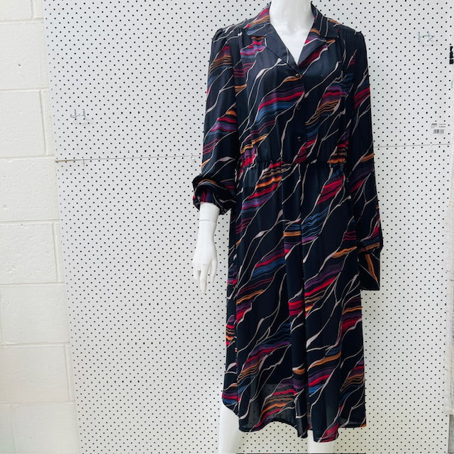 1970s nz vintage / ERIN RYDER dress / M/L / made in nz (3904558625491215186)