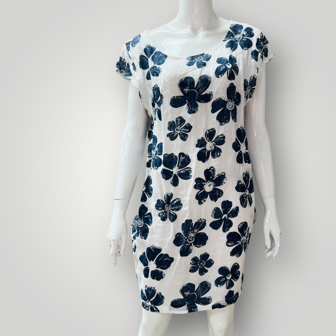 MOMENTO / made in italy / linen shift dress / s (3904558915783625039)