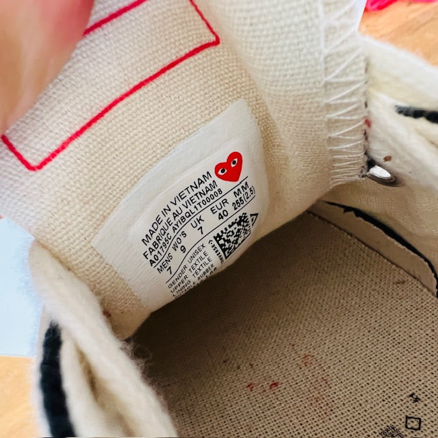 COMME DES GARCONS PLAY x CONVERSE / chuck 70 low tops w red sole / 40 (3904997035782686400)