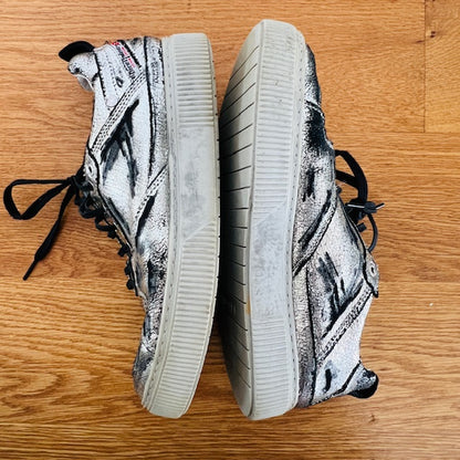 DIESEL / silver leather shoes / 40 (3904997037216475234)