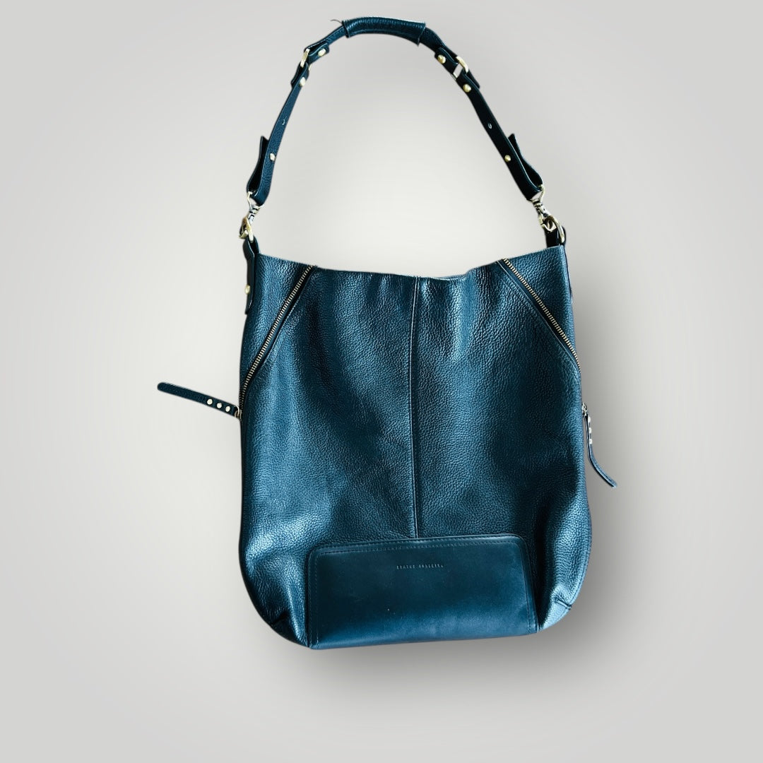 STATUS ANXIETY / 'the lair' black leather bag (3904997289222738955)