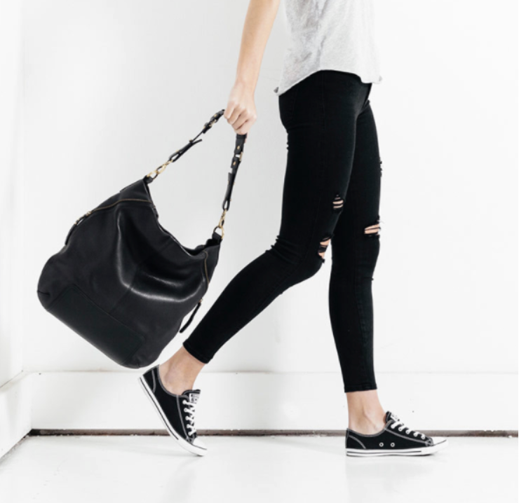 STATUS ANXIETY / 'the lair' black leather bag (3905061150432717810)