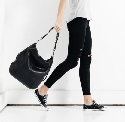STATUS ANXIETY / 'the lair' black leather bag (3905061150432717810)