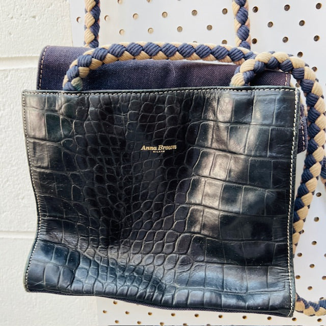 vintage / ANNA BROWN MILANO / leather bag (3905598537459446510)
