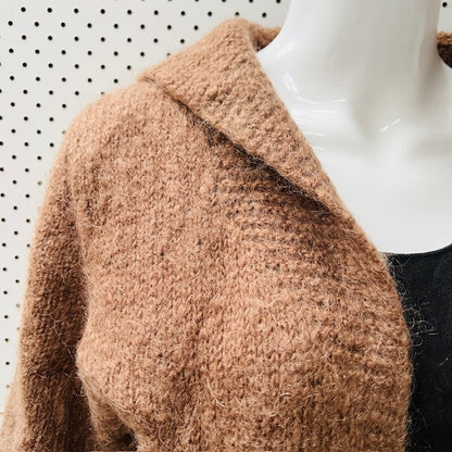 handmade / homespun / brown cardigan / s (3905753703123902790)