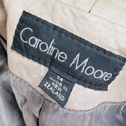2000s vintage / CAROLINE MOORE / leather jacket / made in nz / 14 (3905753727962660647)