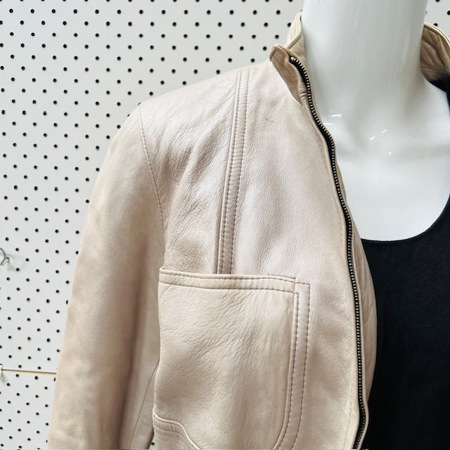 2000s vintage / CAROLINE MOORE / leather jacket / made in nz / 14 (3905753733937969066)