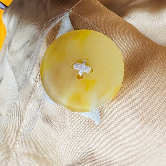 1980s vintage / MA'AM/ yellow wool coat / L (3905753791399143390)