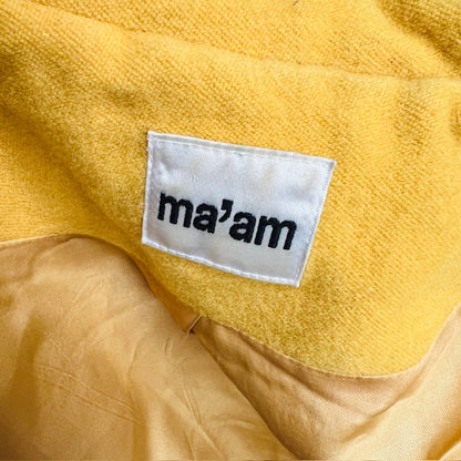 1980s vintage / MA'AM/ yellow wool coat / L (3905753792843849032)