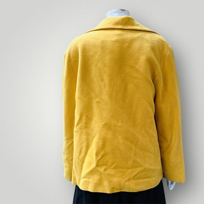 1980s vintage / MA'AM/ yellow wool coat / L (3905753903654677574)
