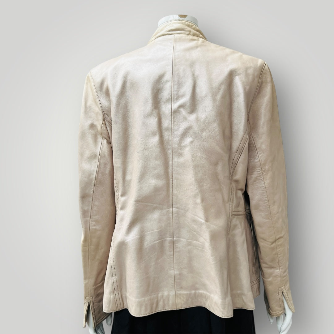 2000s vintage / CAROLINE MOORE / leather jacket / made in nz / 14 (3905753930287391524)