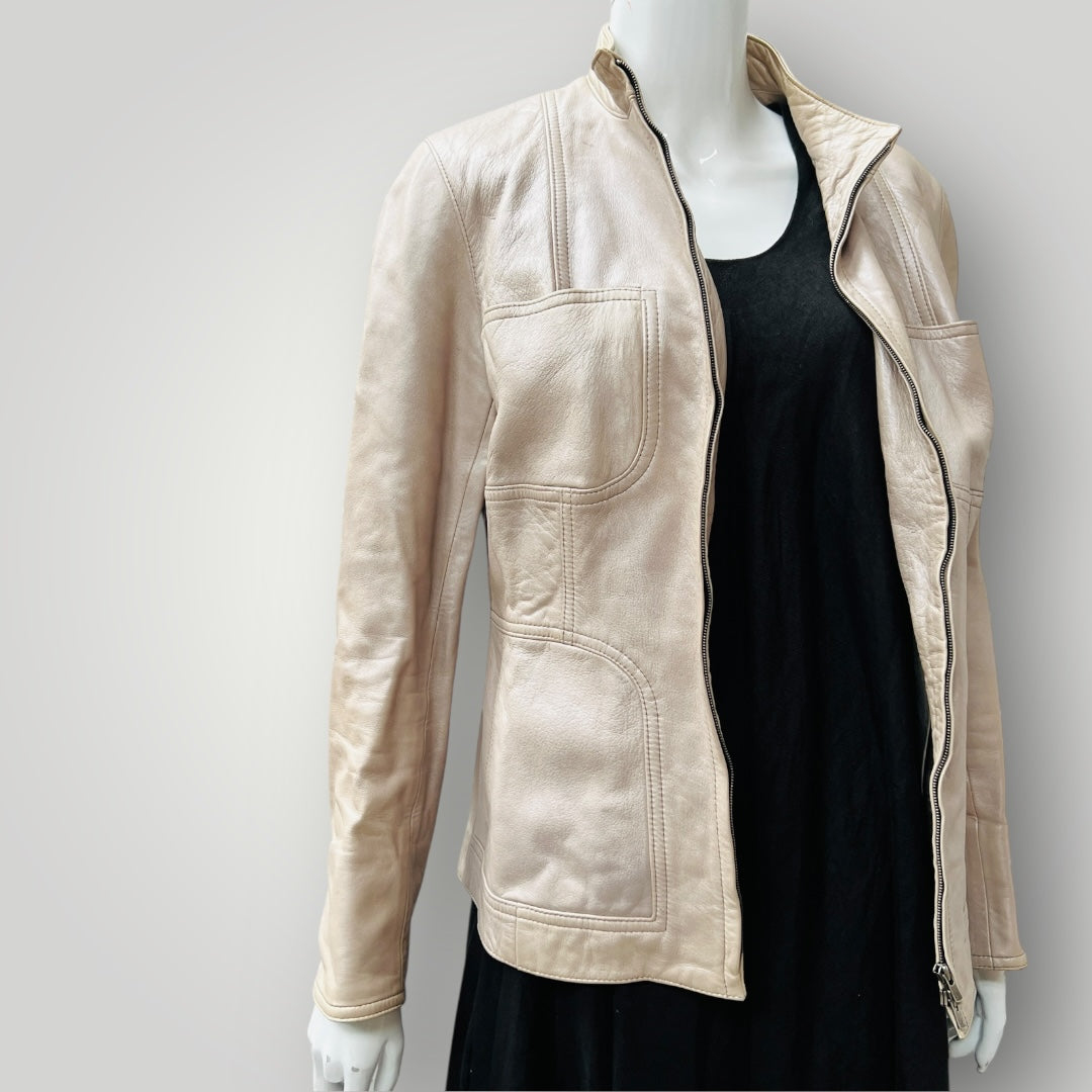 2000s vintage / CAROLINE MOORE / leather jacket / made in nz / 14 (3905753931888127896)