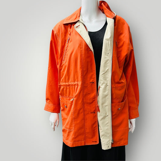 1990s vintage / JEAN JAURES / orange anorak / L (3905753936863323169)